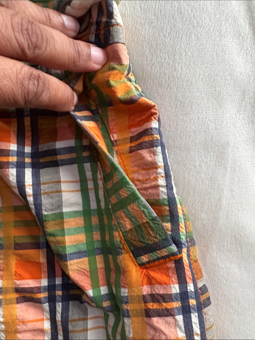 Liz Claiborne Retro Preppy Madras Plaid Knee-length Skirt Orange Green size 10 - Picture 4 of 10